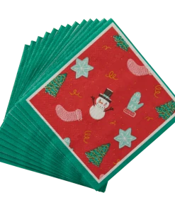 Sophistiplate Deck The Halls 2-Ply Cocktail Napkin, 16-pk